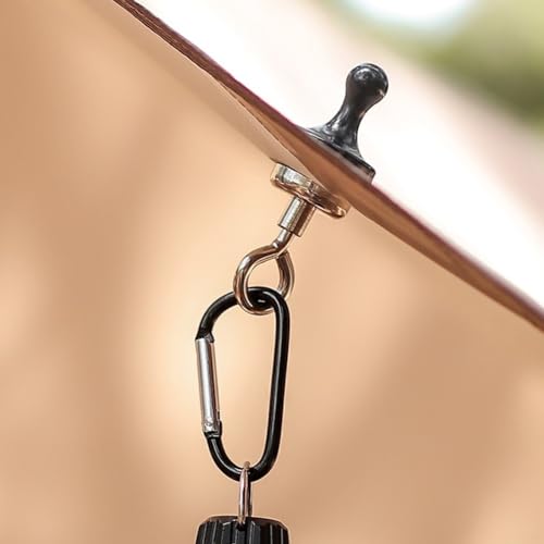 Springwillfly Magnethaken für Campingausrüstung mit sicherem D-Ring zur einfachen Befestigung (schwarze Trompete) von Springwillfly