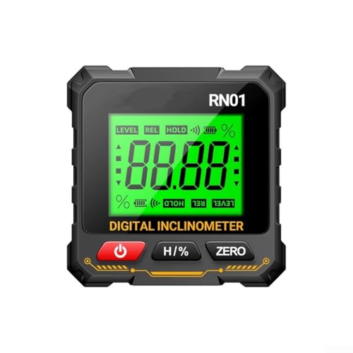 Springwillfly Magnetischer digitaler Neigungsmesser, Winkellineal, Neigungsbox, Neigungsmesser, Werkzeug mit Daten-Hold-Funktion, LCD-Display von Springwillfly
