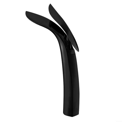 Springwillfly Moderner Messing-Waschbeckenarmatur, elegantes Weidenblatt-Design mit einfacher Warm- und Kaltwasser-Mischfunktion (schwarz) von Springwillfly