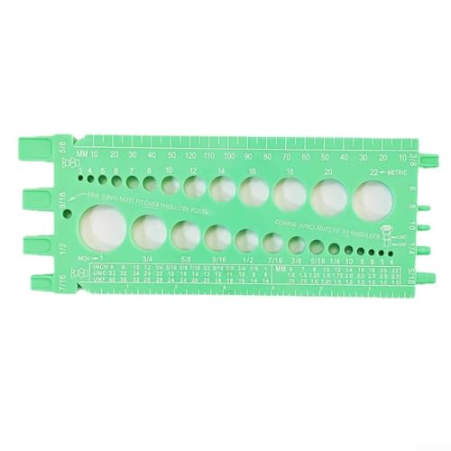 Springwillfly Nut-Bolt Measuring Gauge-Screw Pitch Checkers Measuring Tool,Versatile Metric-Imperial Fastener Measuring Tool,21Cm Plastic Gauge (Green) von Springwillfly
