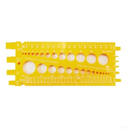 Springwillfly Nut-Bolt Measuring Gauge-Screw Pitch Checkers Measuring Tool,Versatile Metric-Imperial Fastener Measuring Tool,21Cm Plastic Gauge (Yellow) von Springwillfly