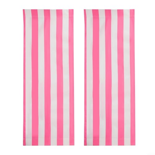 Springwillfly Outdoor Stuhlbezug Ersatz Polyester Stoff für Strandliege Sonnenliege Liegestühle doppelseitig rosa weiß 120 x 45 cm (2 Stück) von Springwillfly
