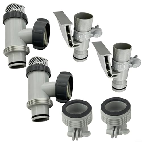 Springwillfly Pool-Ausrüstung, 3,2 - 3,8 cm, Typ B, Schlauchadapter, Kolbenventilsystem mit Montageklammern für Sandfilter (2 Set) von Springwillfly
