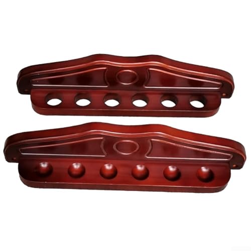 Springwillfly Pool-Halter, Wandhalterung, Queue-Halter, funktional, elegant, Billardqueue-Rack mit 6 Schlitzen, Aufbewahrungswand (weinrot) von Springwillfly