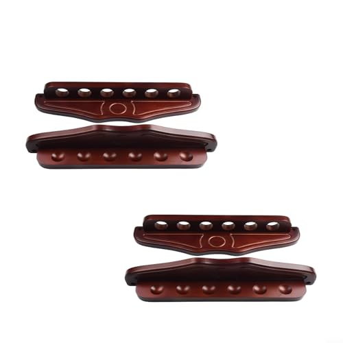 Springwillfly Pool-Halter, Wandhalterung, Queue-Halter, funktional, elegant, Billardqueue-Rack mit 6 Schlitzen, Aufbewahrungswand (weinrot, 2 Set) von Springwillfly