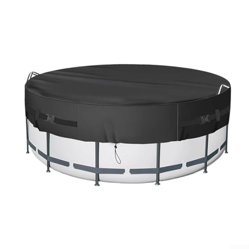 Springwillfly Runde Poolabdeckung für 2,4 m / 3,4 m / 3,6 m große Pools, hergestellt aus 210D Oxford-Stoff, hilft Wärme zu speichern und minimiert Verdunstung, einfach zu sichern (3 m) von Springwillfly