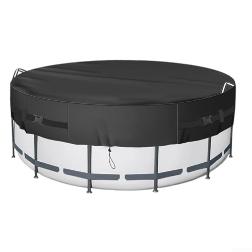 Springwillfly Runde Poolabdeckung für 2,4 m / 3,6 m / 3,6 m Pools, hergestellt aus 210D Oxford-Stoff, hilft Wärme zu speichern und minimiert Verdunstung, einfach zu sichern (3,6 m) von Springwillfly