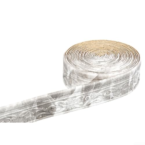 Springwillfly Schlanke selbstklebende Bordüren-Aufkleber verwandeln Ihre Wände mit wasserfestem Schaumstoff-Baumwoll-Design (grau) von Springwillfly