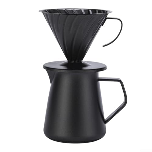 Springwillfly Selbstbrauen leicht gemacht mit 600 ml Edelstahl-Kaffeemaschine und -tropfer (schwarz) von Springwillfly