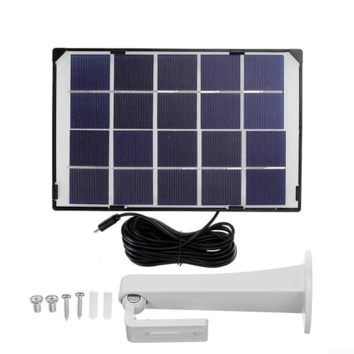 Springwillfly Sicherheitskamera, Solar-Ladepanel, 6 W, Polysilizium, mit 5 m Kabel, USB-Schnittstelle, wetterfeste Halterung für Gartenleuchte von Springwillfly