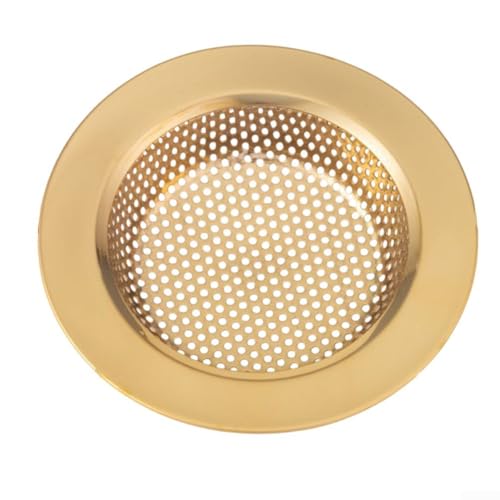 Springwillfly Spülbeckenkorb, 8 × 8 × 5 cm, Küchenspüle, 3-in-1 Edelstahl-Stopfen, Anti-Verstopfung, Abflusssiebkorbfilter (Gold) von Springwillfly