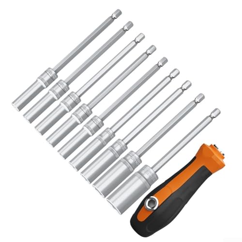 Springwillfly Steckschlüssel-Set, 4, 014 mm, Sechskant, für verbesserte Verschleißfestigkeit und Haltbarkeit (6,0 mm) von Springwillfly