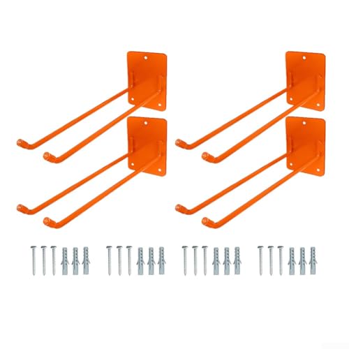 Springwillfly Strapazierfähige Garagenhaken zur Wandmontage, 4 Stück, mit 12 mm massiver Eisenkonstruktion und PVC-Beschichtung, unterstützt bis zu 40 kg, für die Organisation von Fahrrädern, Leitern Springwillfly Strapazierfähige Garagenhaken zur Wandmontage, 4 Stück, mit 12 mm massiver Eisenkonstruktion und PVC-Beschichtung, unterstützt bis zu 40 kg, für die Organisation von Fahrrädern, Leitern von Springwillfly