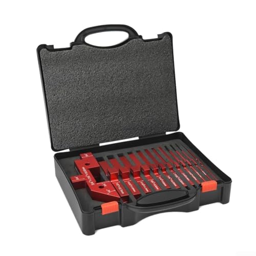 Springwillfly Tischsägen-Oberfräsen-Setup-Blöcke, 14 Stück, Aluminiumlegierung, Höhe, Tiefe, Winkel, Messlehre Set mit Aufbewahrungskoffer von Springwillfly