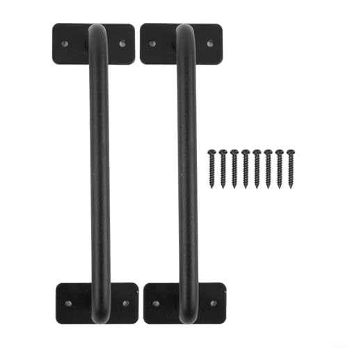 Springwillfly Türgriffe im Bauernhaus-Stil, Karbonstahl, 2-teiliges Set für Heimwerker (S, 223 mm) von Springwillfly