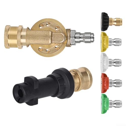Springwillfly Verstellbares Hochdruckreiniger-Drehanschluss-Set mit Schnellverbindungsdüsen, Multi-Winkel-Sprühmuster (sieben Geschwindigkeiten) von Springwillfly