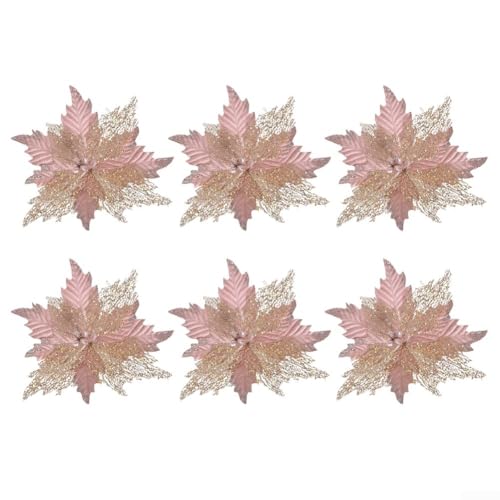 Springwillfly Weihnachtsdekorationsset mit 6 glitzernden Flanell-Weihnachtsbaum-Plektren, geeignet für Bäume, Kränze und saisonale Verwendung (Pulver) von Springwillfly