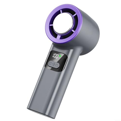 Springwillfly Wiederaufladbarer Turbo-Ventilator mit 100 Windstärken und leichtem Design, für Sommerabenteuer (grau-lila) von Springwillfly