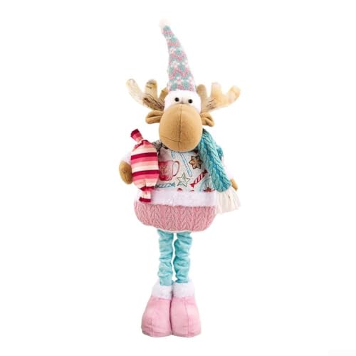 Stretch-Schneemann-Figur für Weihnachten, Zuhause und Büro, hergestellt aus weichem Stoff für einen festlichen Urlaubs-Touch (männlicher Elch) von Springwillfly