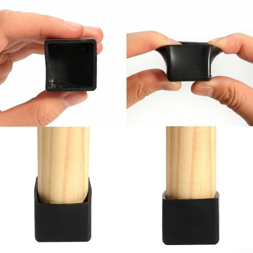 Stuhlbein-Gummifüße zum Schutz von Böden und Möbeln, 20 x 20 mm, 12 Stück Stuhlbein-Gummifüße zum Schutz von Böden und Möbeln, 20 x 20 mm, 12 Stück von Springwillfly
