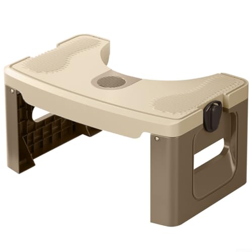 Toilettenhocker mit einzigartigem Design, platzsparend, leicht zu reinigen, unterstützt natürliche Hockposition (Khaki) von Springwillfly