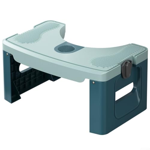 Toilettenhocker mit einzigartigem Design, platzsparend, leicht zu reinigen, unterstützt natürliche Hockposition (blau) von Springwillfly