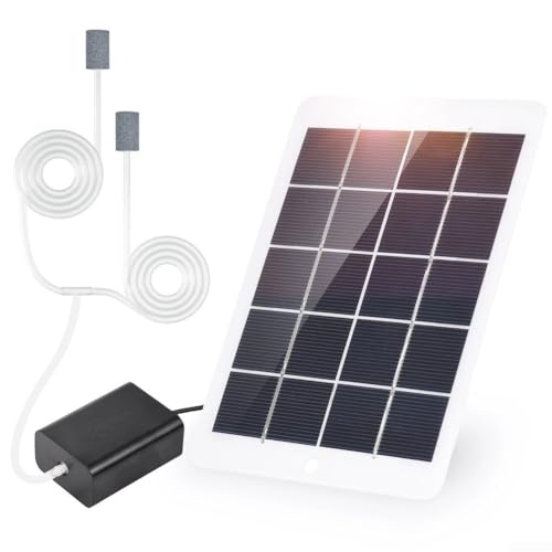 Tragbare Solarpumpe für Aquarien, 3 W, 5 V, mit automatischer Funktion und zwei Sauerstoff-Luftsteinen Tragbare Solarpumpe für Aquarien, 3 W, 5 V, mit automatischer Funktion und zwei Sauerstoff-Luftsteinen von Springwillfly