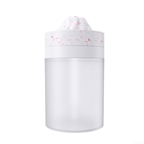 Tragbarer 200 ml USB-Luftbefeuchter mit farbigem LED-Licht, leiser Aromatherapie-Nebelhersteller für Zuhause, Schlafzimmer, Wohnzimmer mit Vulkaneffekt (transparentes Weiß) von Springwillfly
