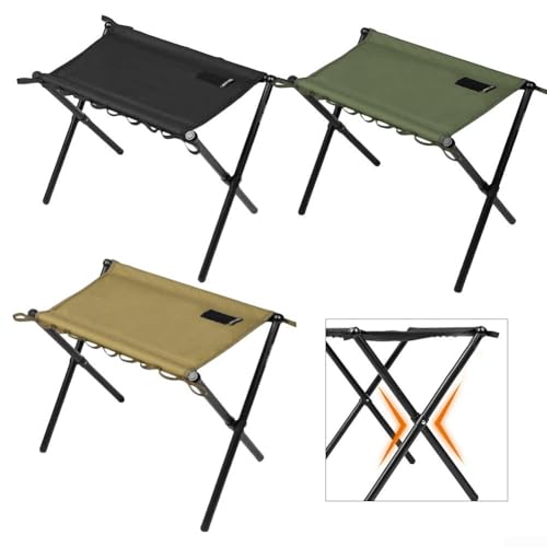 Tragbarer Campingstuhl mit komfortablem Design und reißfestem Stoff für Reisen (schwarz) von Springwillfly