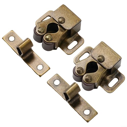 Türschließer aus Edelstahl, Doppelrollen-Stil für Schränke in Wohnmobilen und Booten (Gold) von Springwillfly