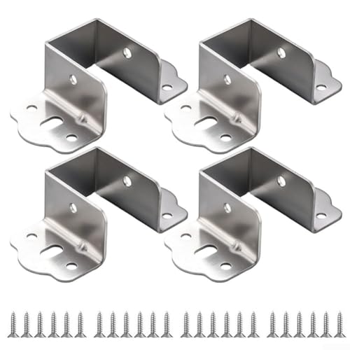U-förmige Bettgitterhalterungen für robuste Metallstütze, stabile Scharniere für Holzbettrahmen (silberfarben, 32 mm), 4 Stück von Springwillfly