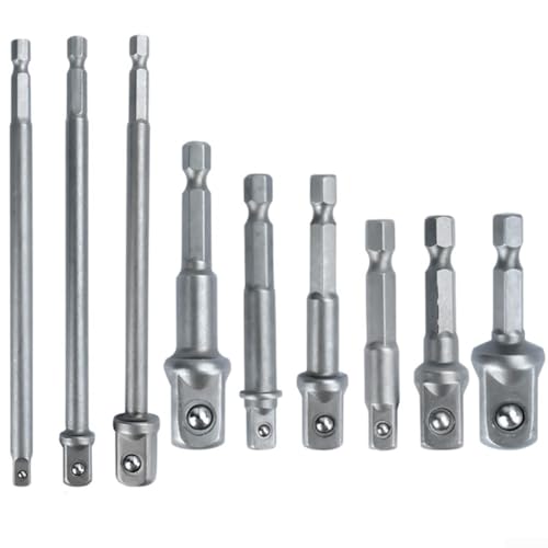 Überlegene Drehmomentfähigkeiten mit diesem 9-teiligen Sechskantschaft auf Vierkant-Steckschlüssel-Adapter-Set (6 Stück) von Springwillfly