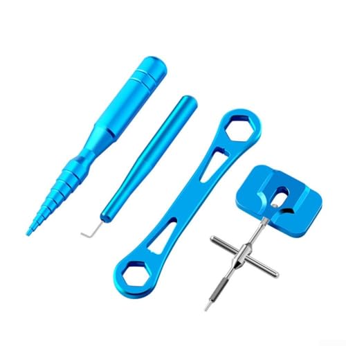 Umfassendes Angelrollen-Wartungsset mit Werkzeugen aus Aluminiumlegierung zum Entfernen von Stiften und Schraubenschlüssel in Aufbewahrungsbox (blaues Set) von Springwillfly