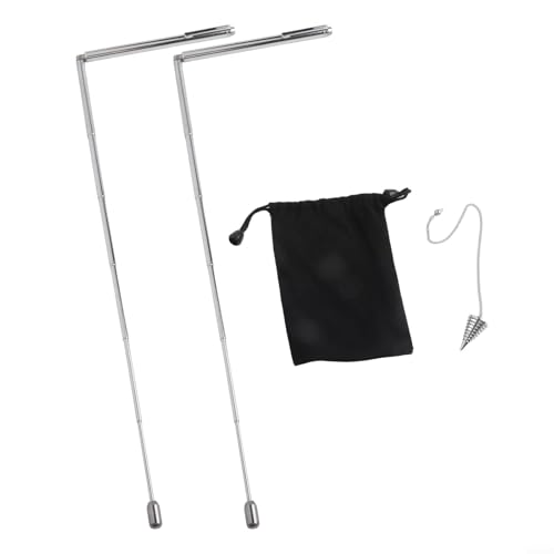 Versenkbare Kupfer-Wassersondenstäbe mit Pendel für genaue Wahrsagung und Schatzsuche, komfortables Griff-Design (Silber) von Springwillfly