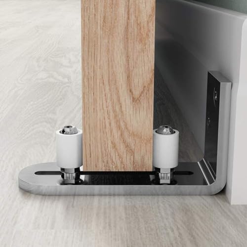 Verstellbare Bodenführung aus Edelstahl für reibungslose Scheunentor-Funktionalität, verchromt, Wandmontage Verstellbare Bodenführung aus Edelstahl für reibungslose Scheunentor-Funktionalität, verchromt, Wandmontage von Springwillfly