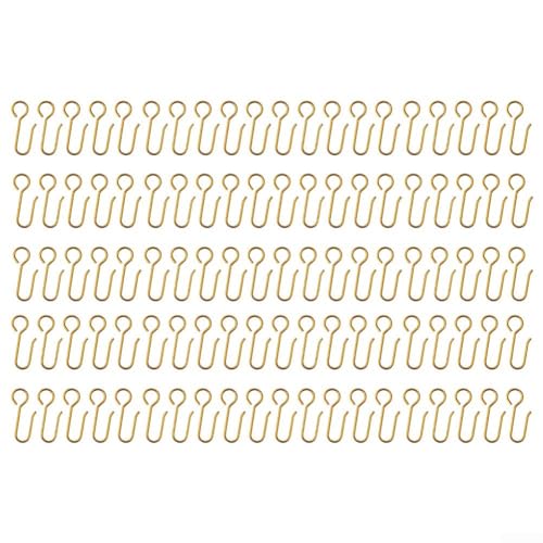 Vorhanghaken aus Edelstahl 100 Stück für Schienen- und Duschvorhänge geeignet für den Heimgebrauch und rostbeständig (Gold) von Springwillfly