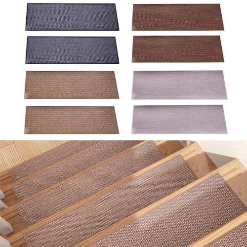 Waschbare, rutschfeste Treppen-Teppiche mit müheloser Anwendung für Ihr Zuhause (braun) von Springwillfly