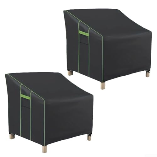 Wetterfeste Stuhlhussen für den Außenbereich 2er Set aus 210D Oxford Stoff (81 x 94 x 71/91 cm) von Springwillfly
