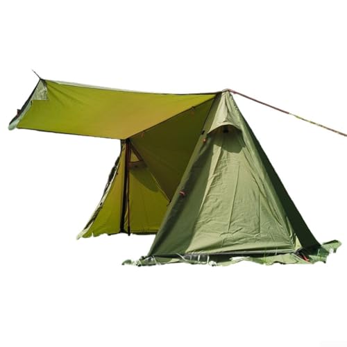 Winter-Pyramidenzelt mit Schneeschürze, leichtes 210T-Gewebe, wasserdicht und winddicht, Rahmen aus Aluminiumlegierung, entworfen für Outdoor-Winterschutz (grün) von Springwillfly