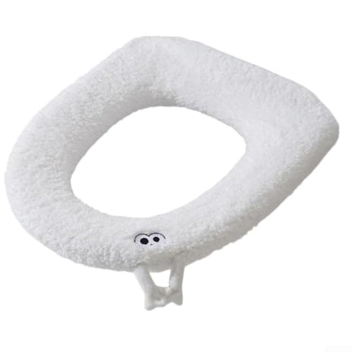 Winter-WC-Sitzbezug mit weichem, waschbarem Material und praktischem Griff für Hygiene (weiß) von Springwillfly