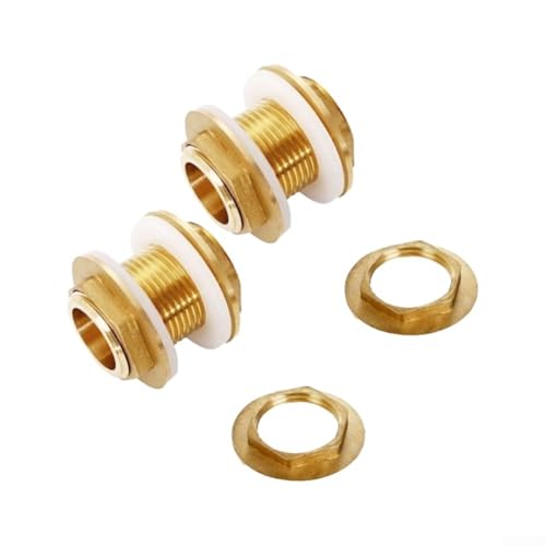 Zuverlässige Messing-Tankdurchführung mit Silikondichtung 2er-Set für Wassertanks, Türme und Pumpen (4cm) von Springwillfly