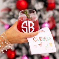 Monogrammierte Stemless Weinbecher | 4Er Set - Bachelorette Hochzeit Party Pool von SprinkledWithPink