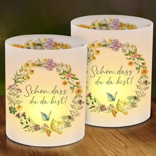 12 Windlicht Tischdeko Schön DASS du da bist, Frühling Blumenkranz Schmetterling Tisch Deko, Bunte Windlichter Tischdeko Taufe, Windlicht für Hochzeit Taufe Konfirmation Kommunion Baby Shower 12 Windlicht Tischdeko Schön DASS du da bist, Frühling Blumenkranz Schmetterling Tisch Deko, Bunte Windlichter Tischdeko Taufe, Windlicht für Hochzeit Taufe Konfirmation Kommunion Baby Shower von Sprinlot