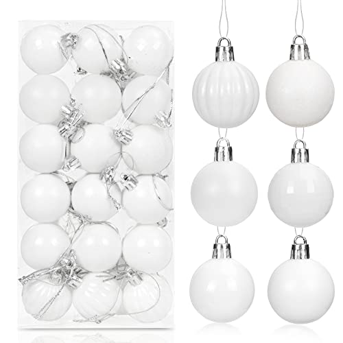 Weihnachtskugeln Weiß 36 Stück, 4 cm Christbaumkugeln Kunststoff, Weihnachtsbaumkugeln, Weihnachtskugeln Baumschmuck Ornamente, Christbaumkugeln Set für Party Weihnachtsschmuck von Sprinlot