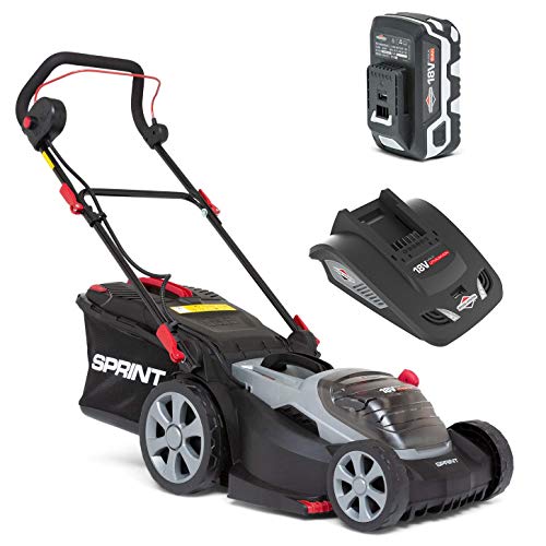 Sprint 18V Lithium-Ionen 37 cm Akku-Rasenmäher 370P18V , Powered by Briggs & Stratton, bis zu 520 m2, inklusive 1x 5Ah Batterie und Ladegerät, 5 Jahre Garantie von Briggs & Stratton