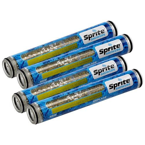 Sprite Industries HHC-4 Ersatz-Filterkartuschen, 4 Stück Duschfilterkartusche, 4 Count (Pack of 1) von Sprite