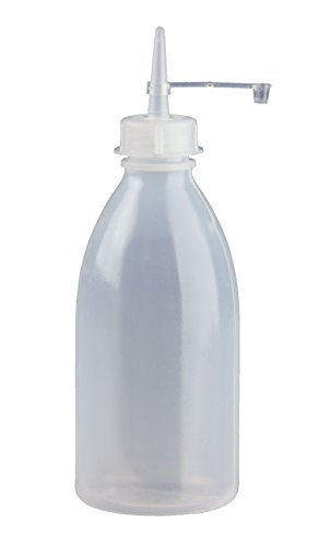 24 x 250ml Spritzflasche rund natur aus LDPE inkl. Tropferverschluss mit Halteband und Kappe (Spritzverschluss) *Laborflasche, Enghals, Dosierflasche, Spritzerflasche, Plastikflasche, Tropferflasche* von Spritzflaschen