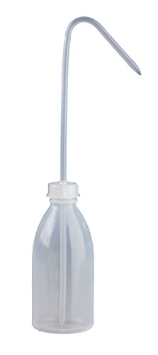 Spritzflaschen 6 x 250ml rund natur aus LDPE inkl. Schraubverschluss mit Steigrohr (Spritzverschluss) * Laborflasche, Enghals, Dosierflasche, Spritzerflasche, Plastikflasche, Kunststoffflasche* von Spritzflaschen