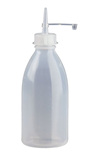 Spritzflaschen 6 x 250ml rund natur aus LDPE inkl. Tropferverschluss mit Halteband und Kappe (Spritzverschluss), Laborflasche, Enghals *** von Spritzflaschen