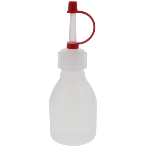 Spritzflaschen 6 x 30ml rund natur aus LDPE inkl. Tropferverschluss mit Halteband und Kappe rot - Labor- und Wissenschaftsanwendungen, Gartenpflege, Reinigung, Labor von Spritzflaschen
